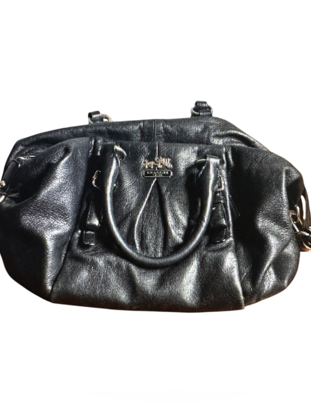 Coach Madison Black Juliet Hand Bag Purse w Dust Cover
